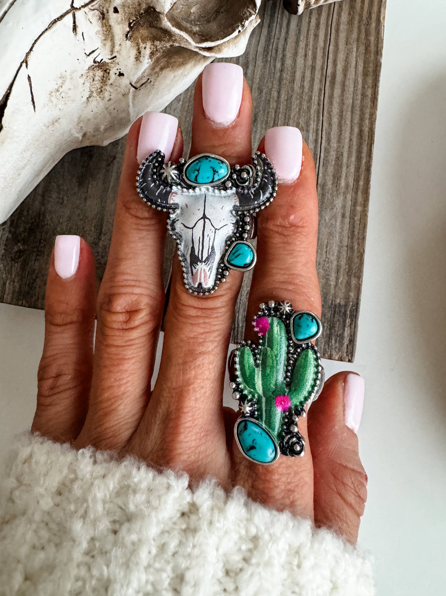 Western Pendant Adjustable Ring - Cactus | Steer