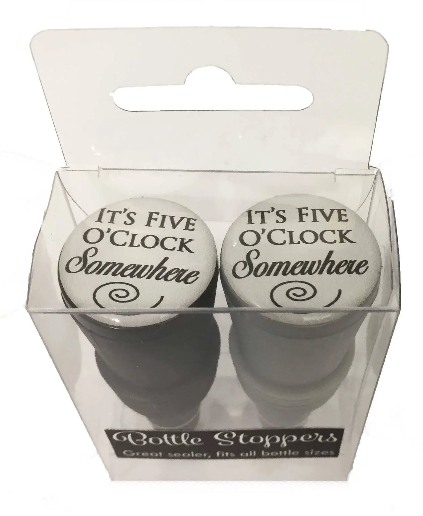 It's Five O'clock Somewhere - 2 pack bottle stoppers - Southern Sassy Boutique