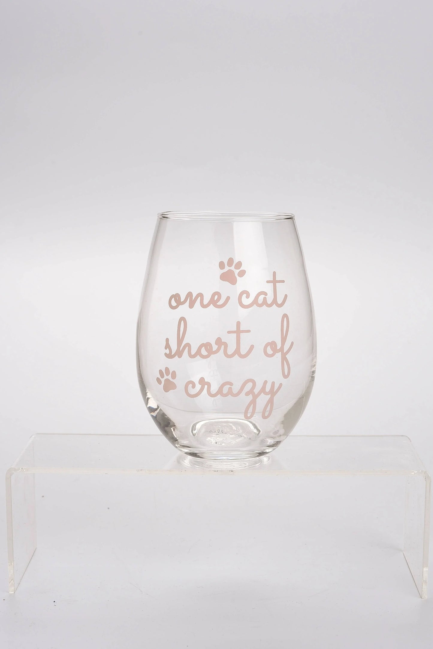 Wine Glass, One Cat Short of Crazy - Southern Sassy Boutique