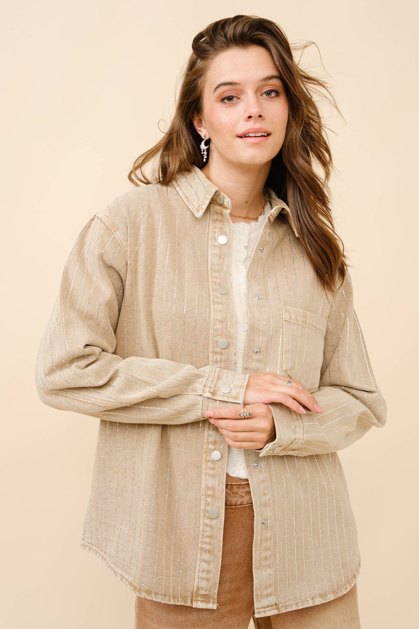 High Luxury Embellished Sparkle Stone Stripe Jacket