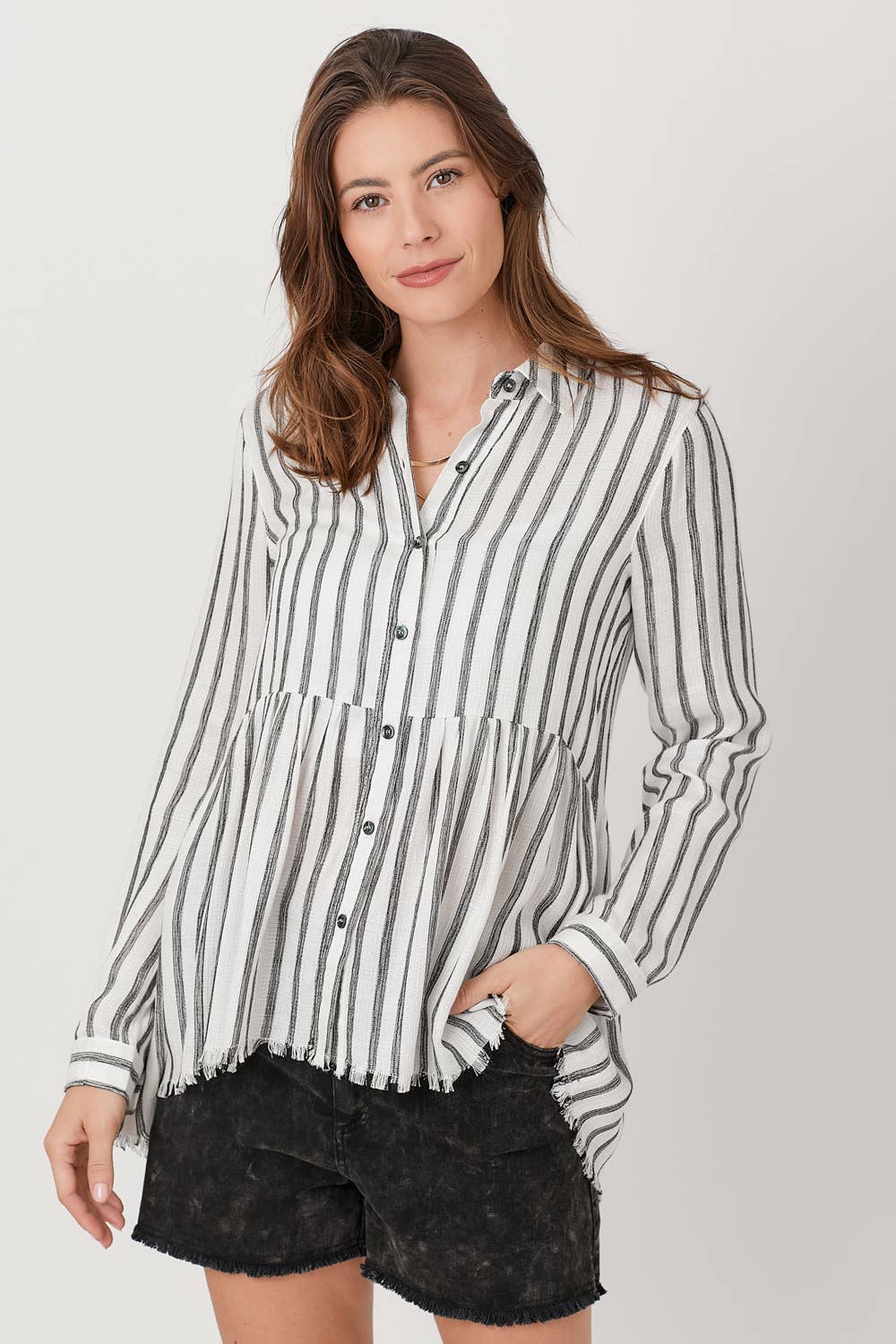 Stripe Peplum Shirt