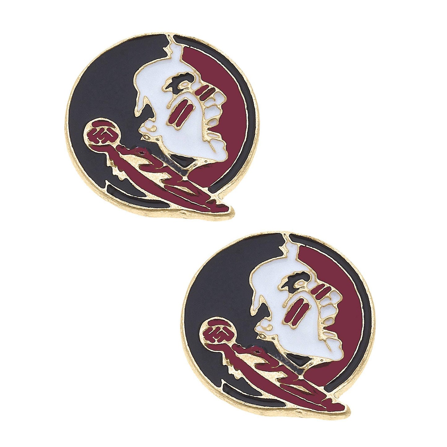 Florida State Seminoles Enamel Stud Earrings in Garnet/Black - Southern Sassy Boutique