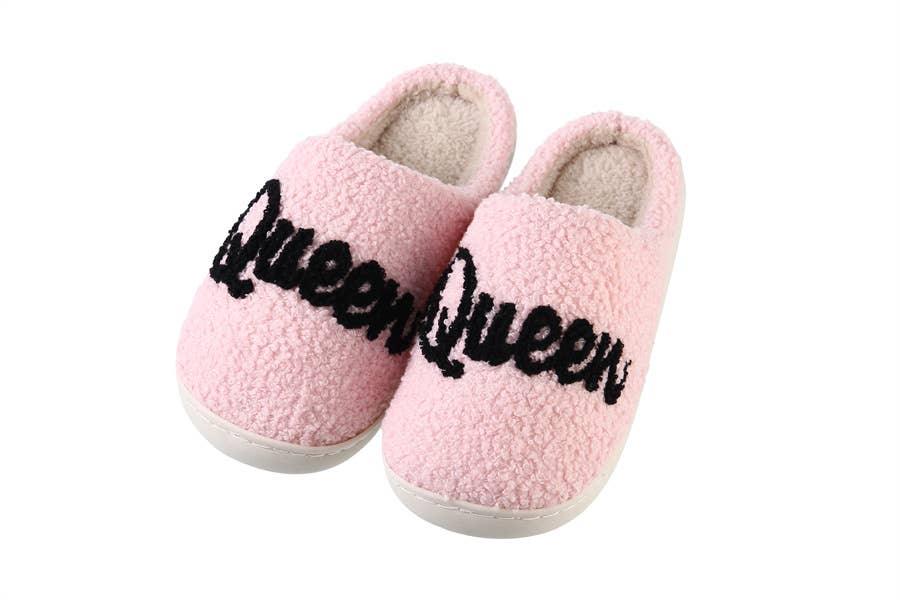 Ladies Plush QUEEN Theme Comfortable Home Slippers - Southern Sassy Boutique