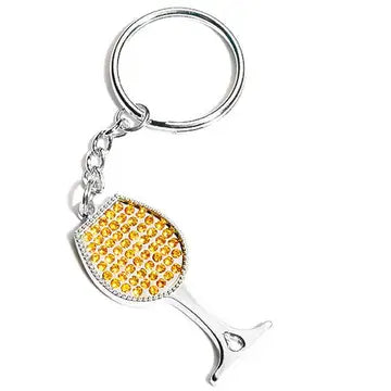 Rhinestone Wine Keychain