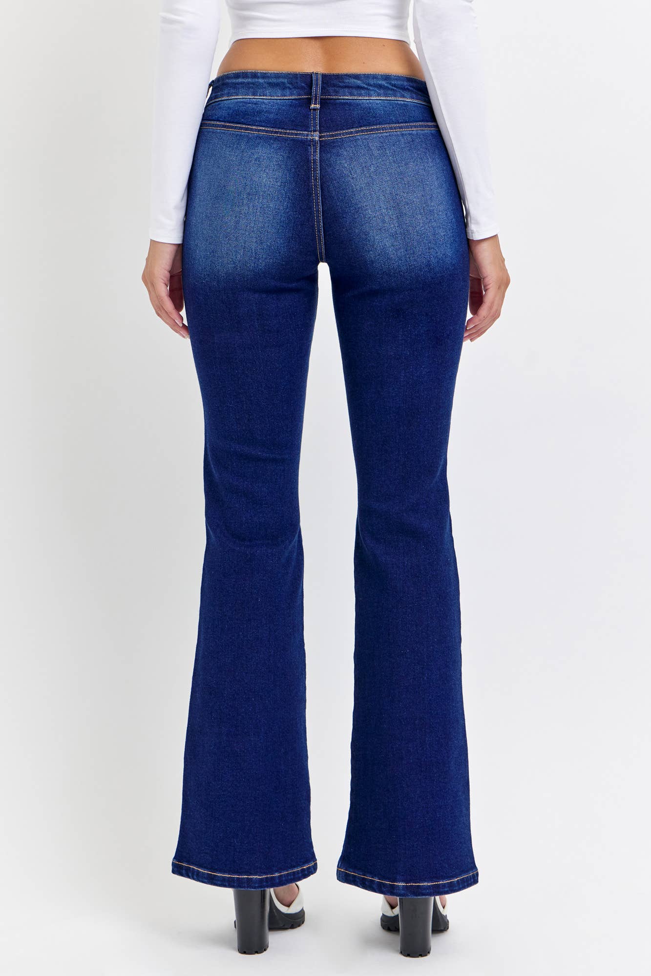 Low Rise Relaxed Flare with Front Pockets