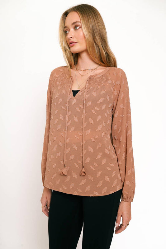 Jacquard Blouse - Southern Sassy Boutique
