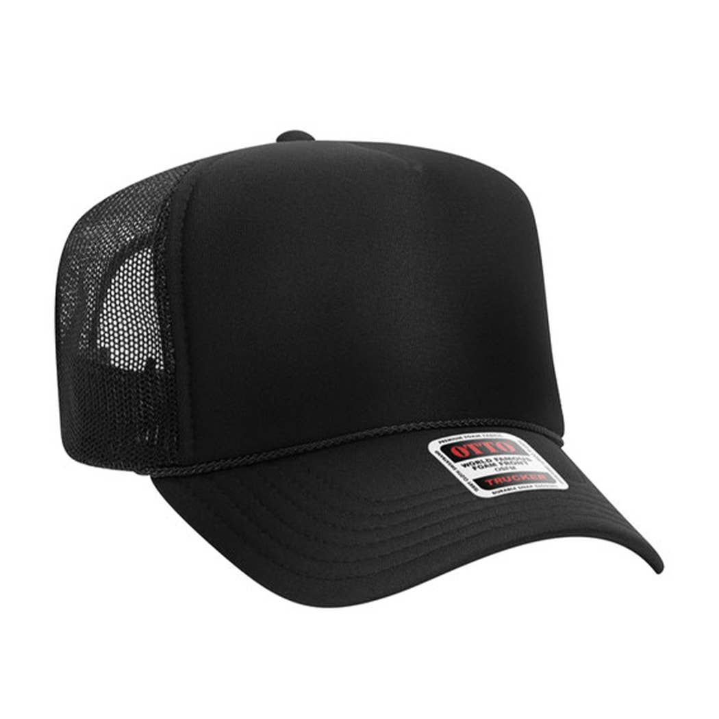 Solid Color OTTO 5-Panel Foam Mesh Back Trucker Hat