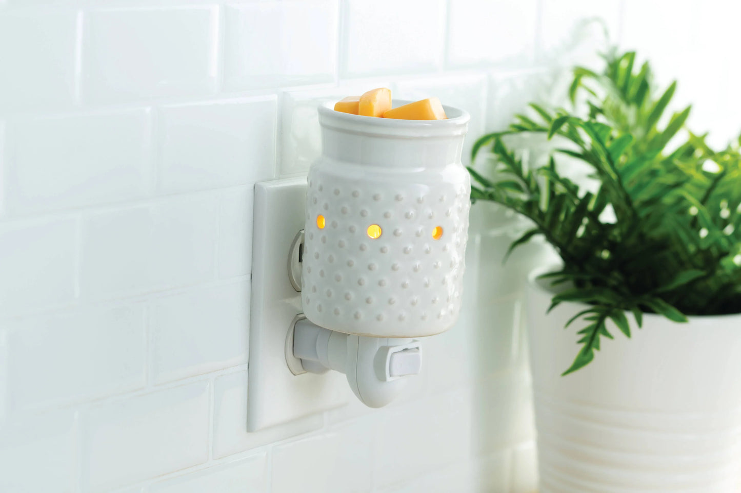 Pluggable Fragrance Warmer-Classic White Hobnail - Southern Sassy Boutique