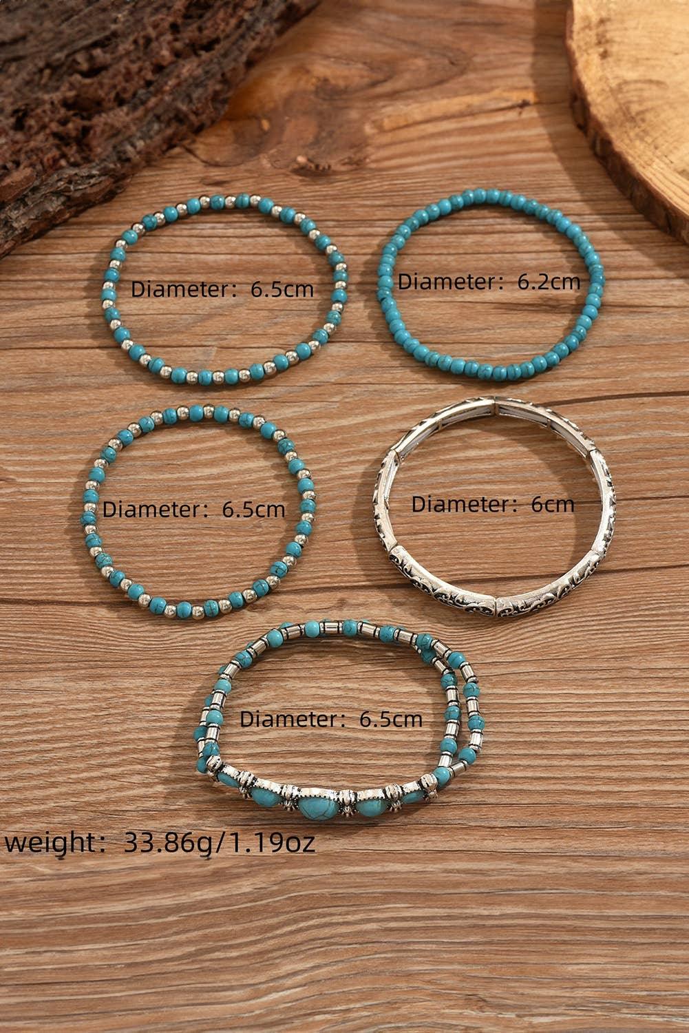 Western Turquoise Beading Layered Bracelet Set | - Southern Sassy Boutique
