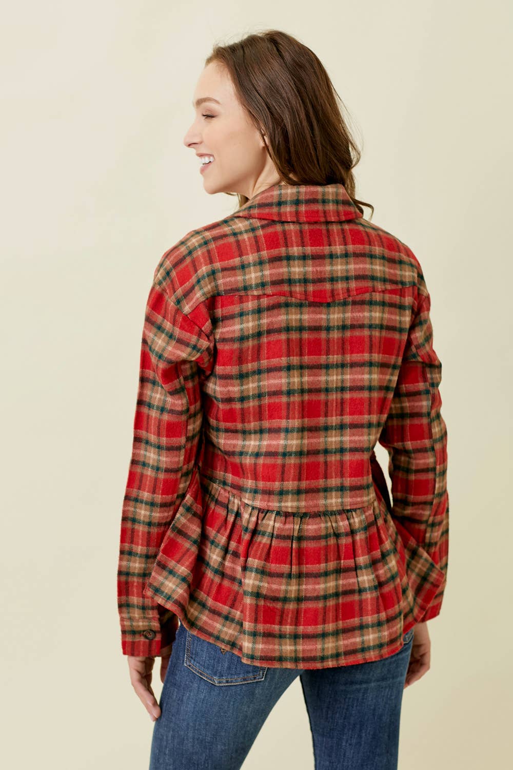 Peplum Plaid Shacket