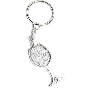 Rhinestone Wine Keychain