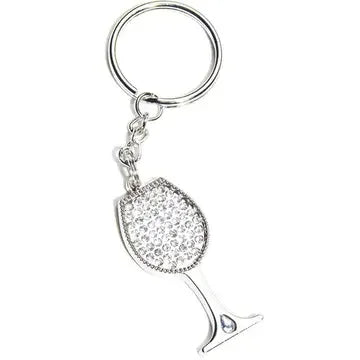 Rhinestone Wine Keychain - Southern Sassy Boutique