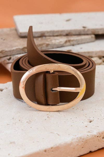 CLASSIC OVAL BUCKLE LEATHER BELT | 40BT609