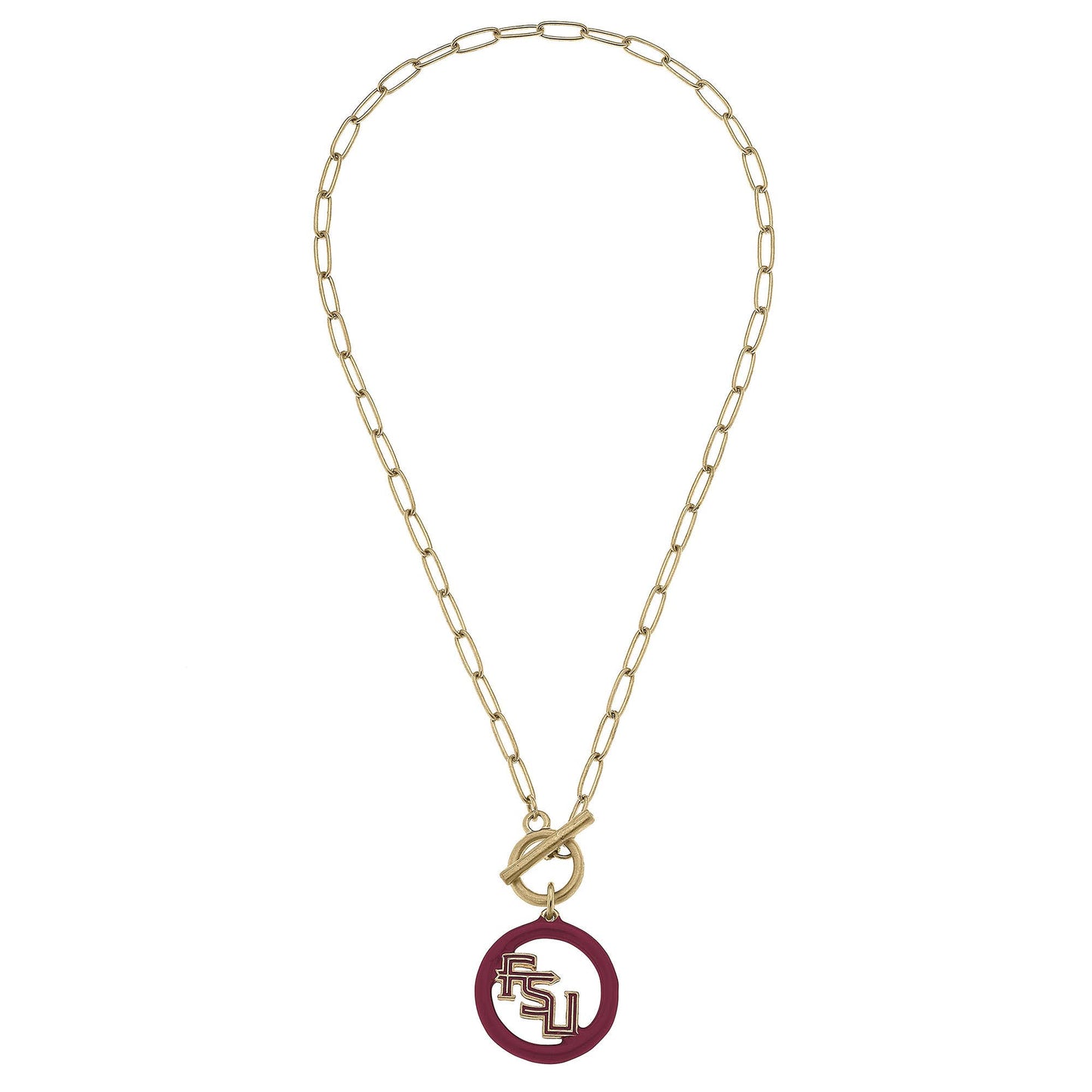 Florida State Seminoles Logo Enamel T-Bar Necklace
