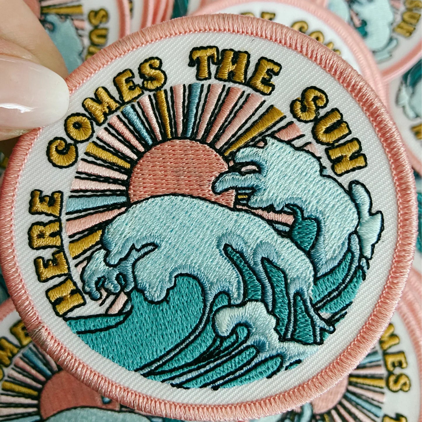 3" Here Comes The Sun - Embroidered Hat Patch - Southern Sassy Boutique