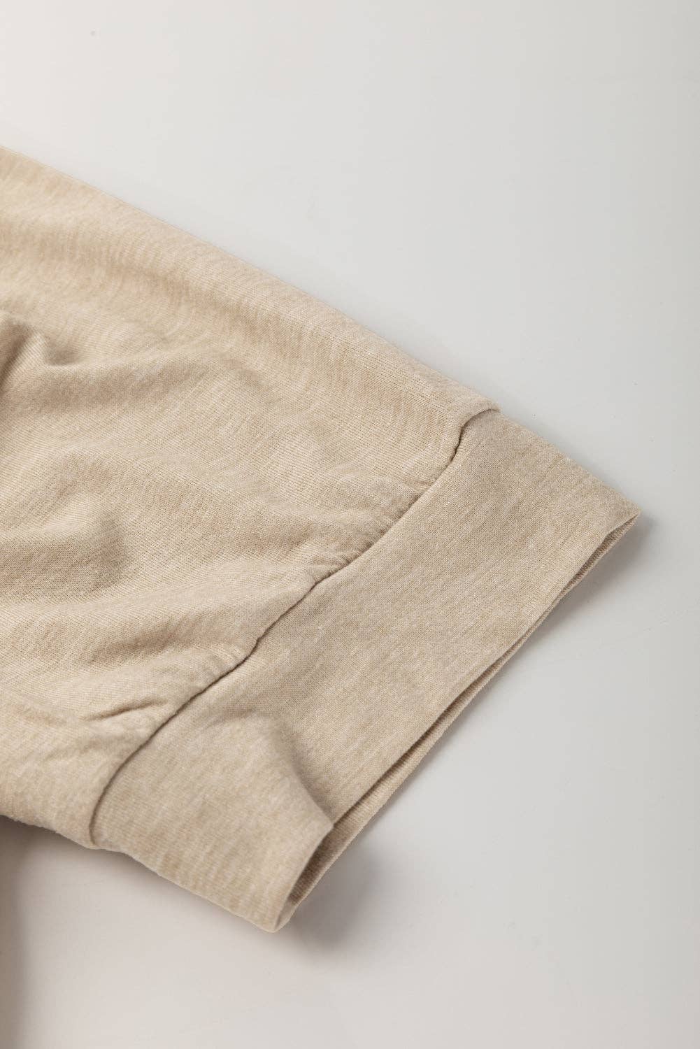 Solid Ruched Puff Sleeve T-Shirt