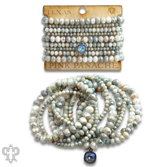 Ombre faceted bead bracelet with Austrian crystal - Southern Sassy Boutique