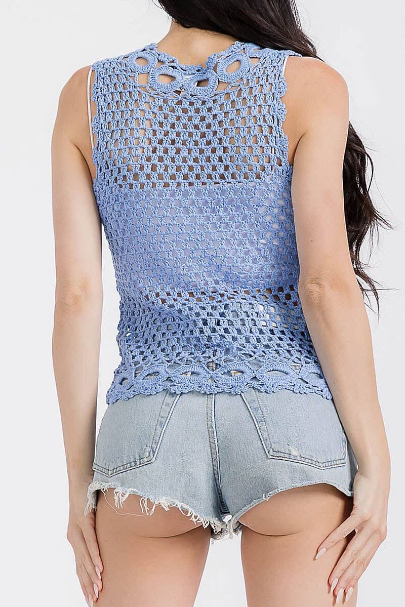 Crochet Button Down Vest