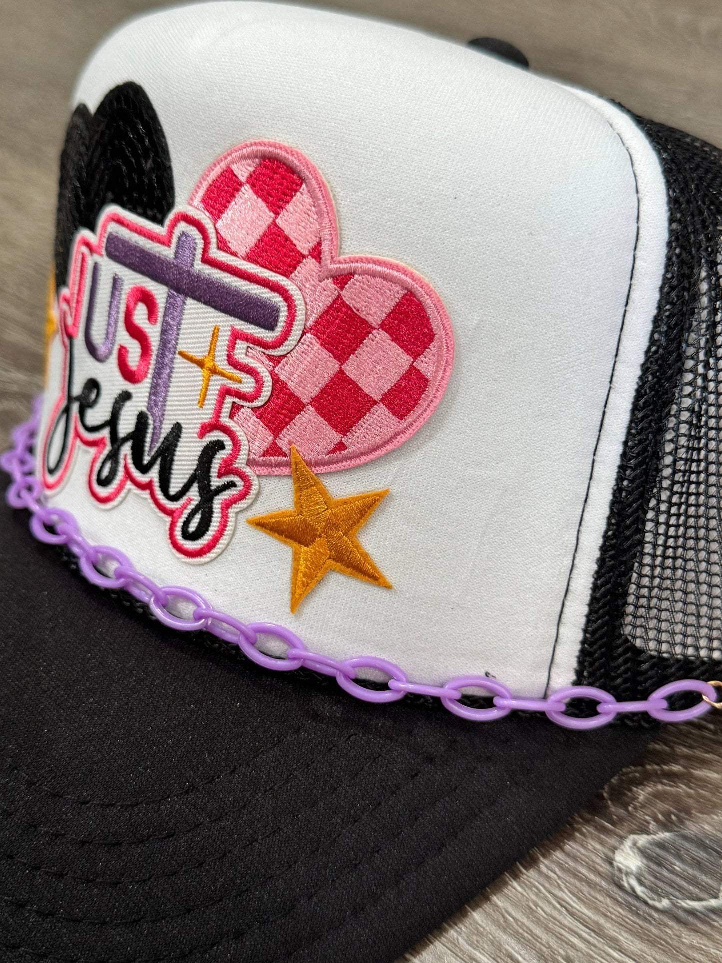 Just Jesus Bright Christian Trucker Hat - Southern Sassy Boutique