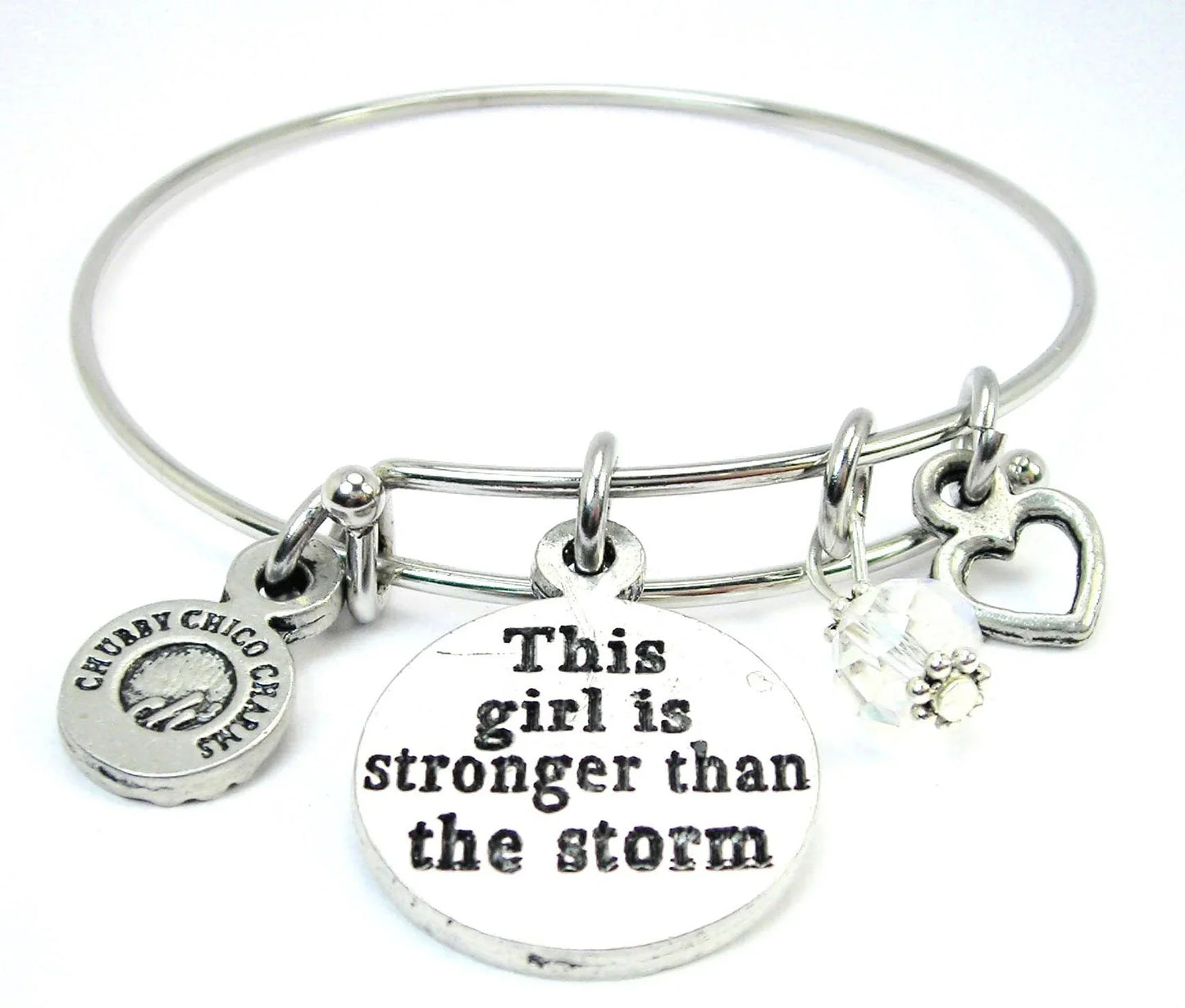 This girl is stronger than the storm Bangle Bracelet - Southern Sassy Boutique