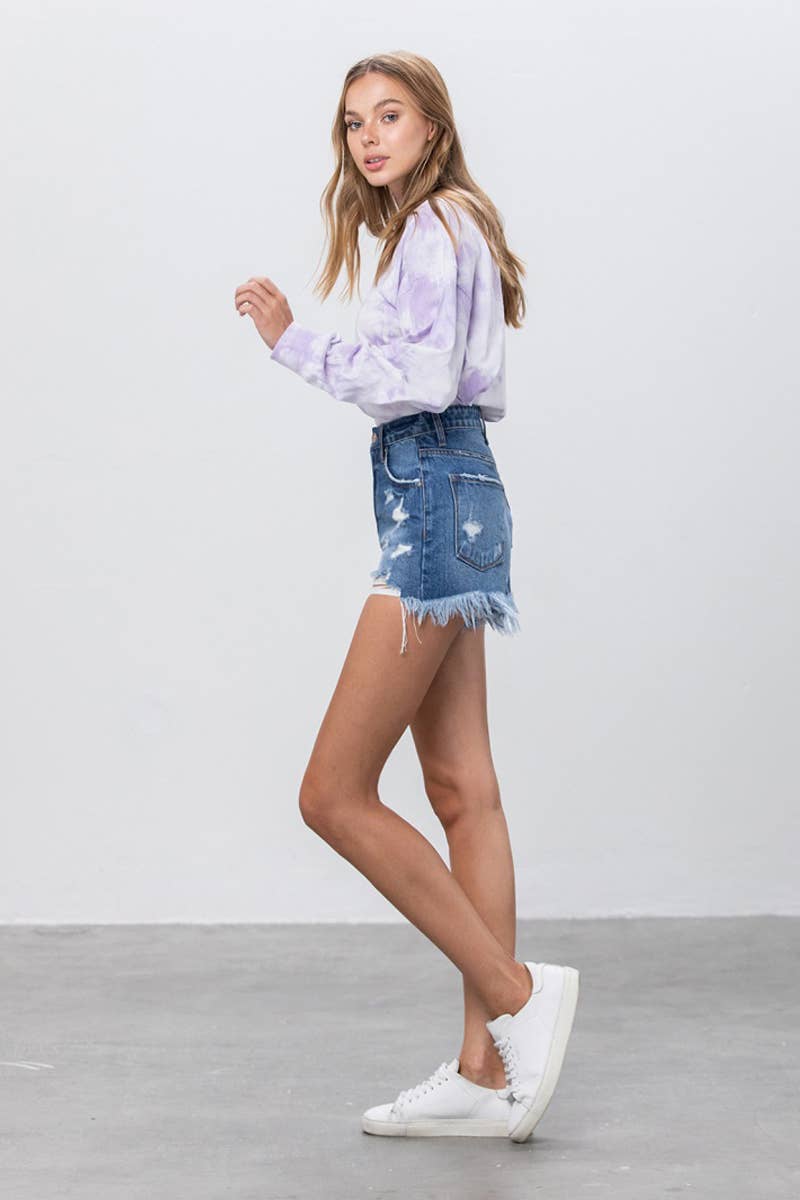 HIGH RISE DENIM SHORTS