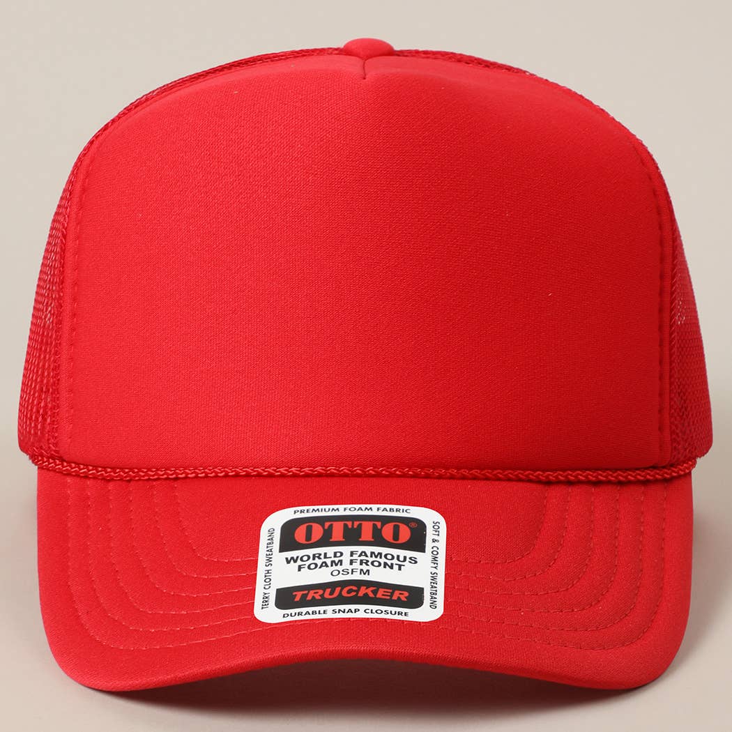 Solid Color OTTO 5-Panel Foam Mesh Back Trucker Hat