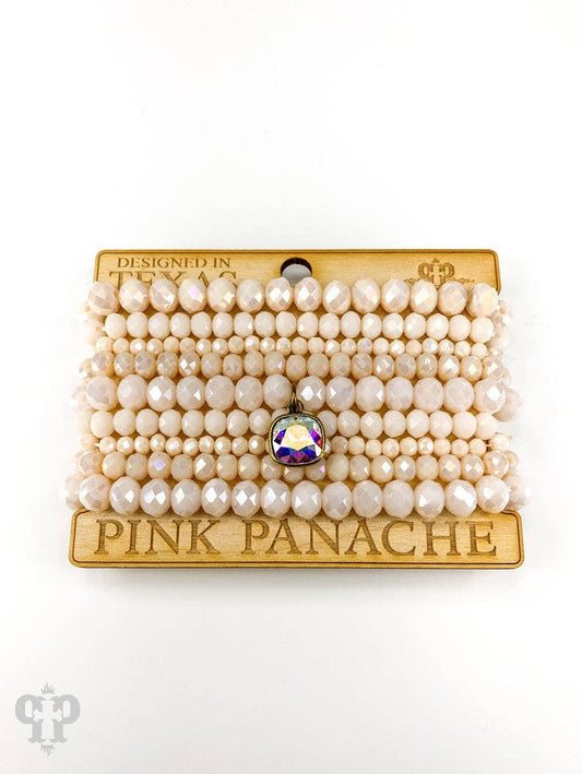 Nine strand bracelet stack with Austrian crystal - Southern Sassy Boutique