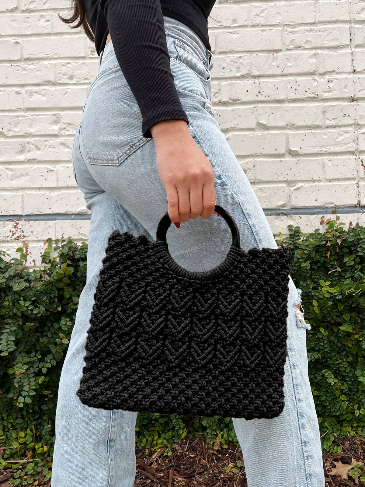 Macrame Satchel w/ Circle Handle
