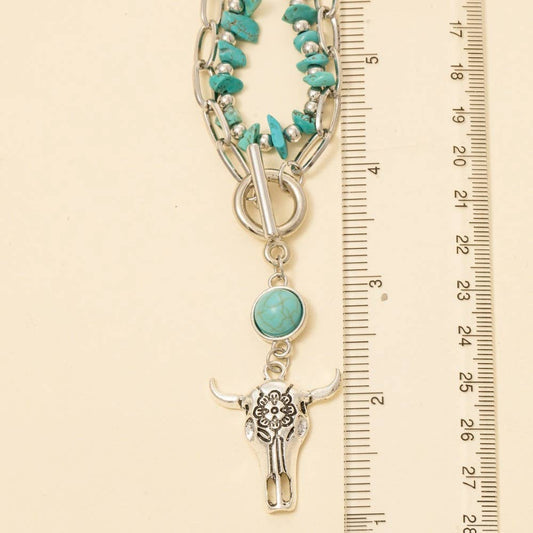 Turquoise Western Charm Toggle Necklace