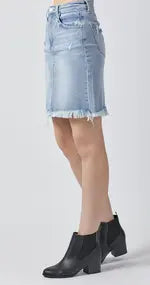 Risen Light Wash High Rise Mini Skirt