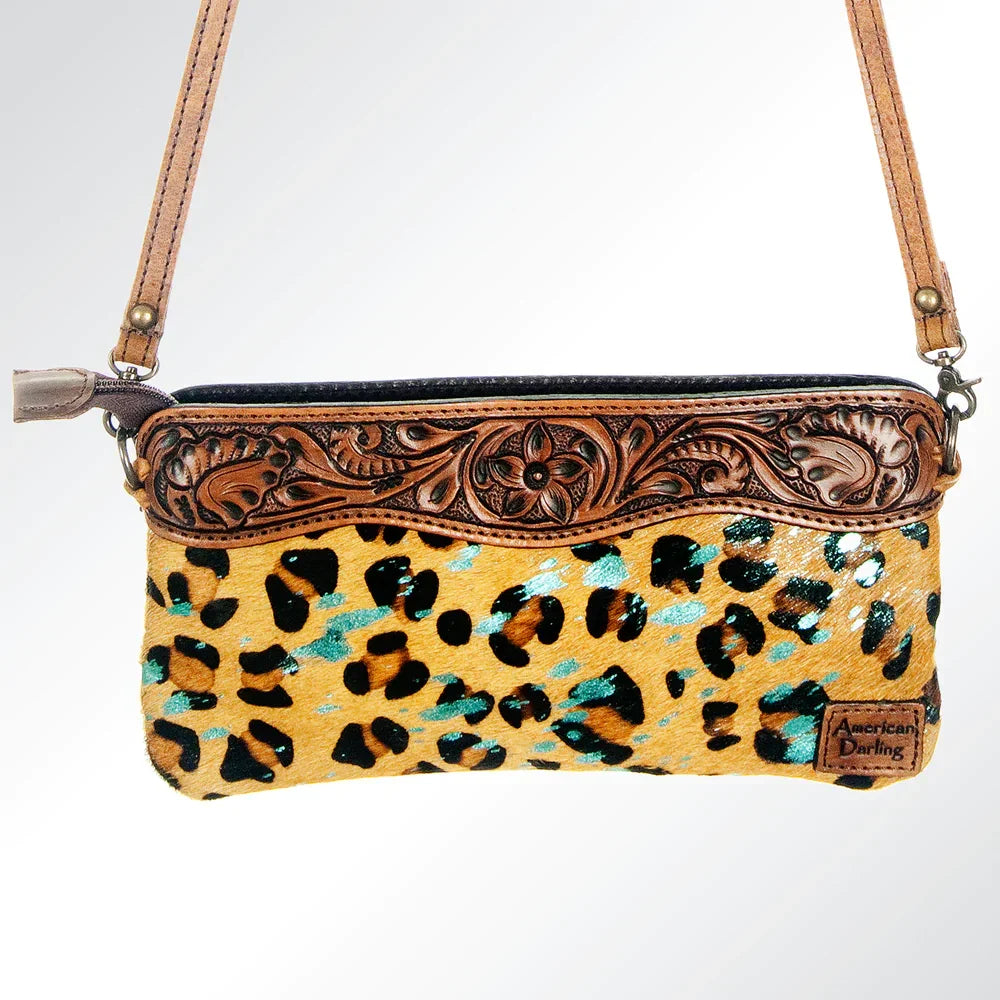 American Darling Cheetah & Turquoise Acid Wash Small Crossbody Bag - Southern Sassy Boutique