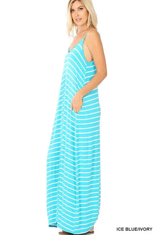 Stripe Cami Maxi Dress - Southern Sassy Boutique