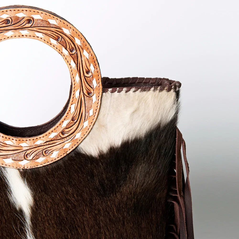 American Darling Cowhide Tote Bag with Circle Handle - Southern Sassy Boutique