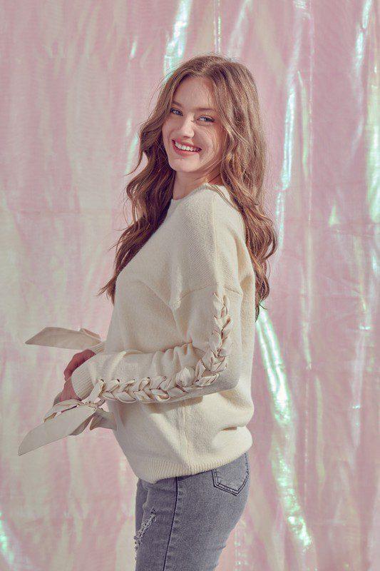 Bow Tie Knit Sweater - Southern Sassy Boutique