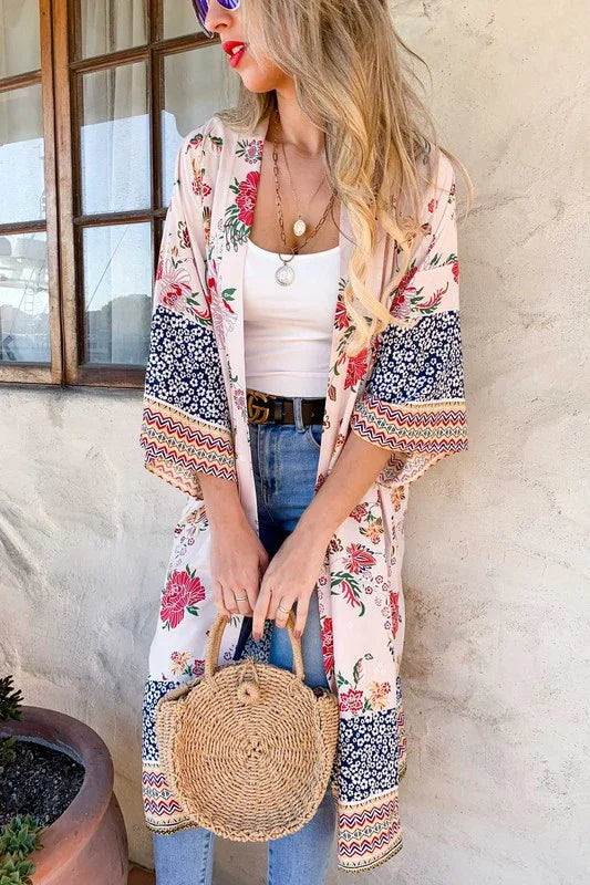 Floral Printed Kimono - Southern Sassy Boutique