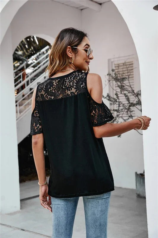 Cold Shoulder Lace Top