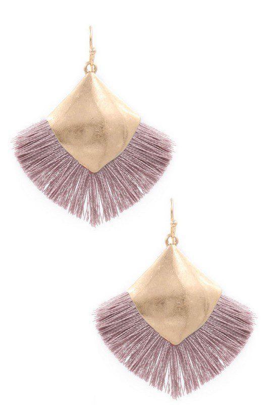 Metal Cotton Tassel Earring - Southern Sassy Boutique