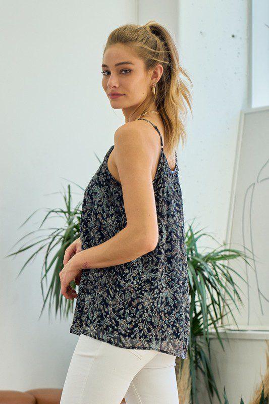 Paisley V-Neck Cami Top - Southern Sassy Boutique