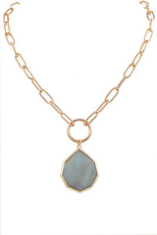 Semi Precious Stone Pendant Necklace - Southern Sassy Boutique