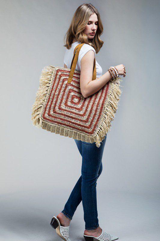 Multi-Purpose Rust Jute Tote - Southern Sassy Boutique