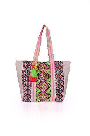 Pink Woven Jacquard Tote - Southern Sassy Boutique