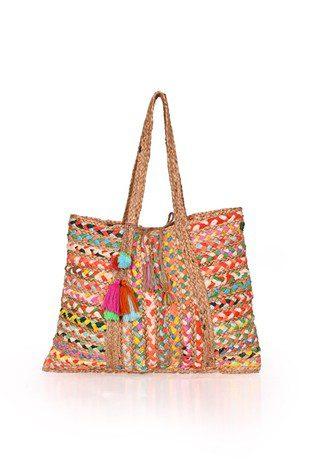 Image: Woven Tote Bag Multi | Southern Sassy Boutique