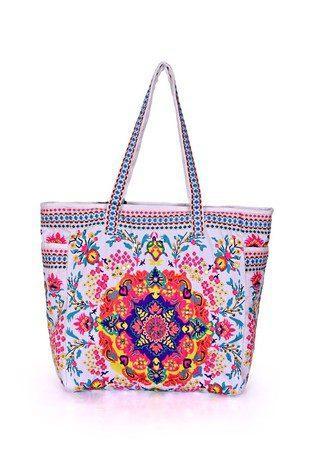 Floral Printed Tote With Pockets - Southern Sassy Boutique