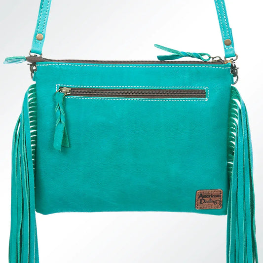 American Darling Leopard & Aqua Fringe Crossbody Purse - Southern Sassy Boutique