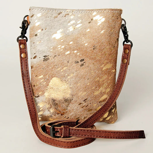 American Darling Small Acid Wash Cowhide Crossbody Bag - Southern Sassy Boutique