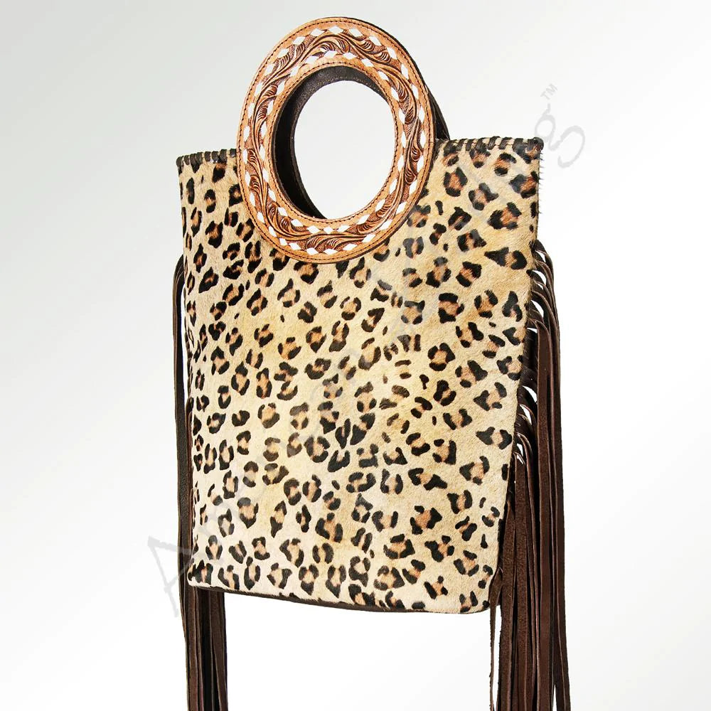 American Darling Animal Print Tote Bag with Circle Handle