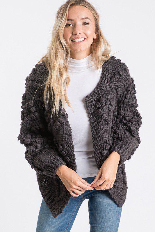 Heart Design Knit Cardigan - Southern Sassy Boutique