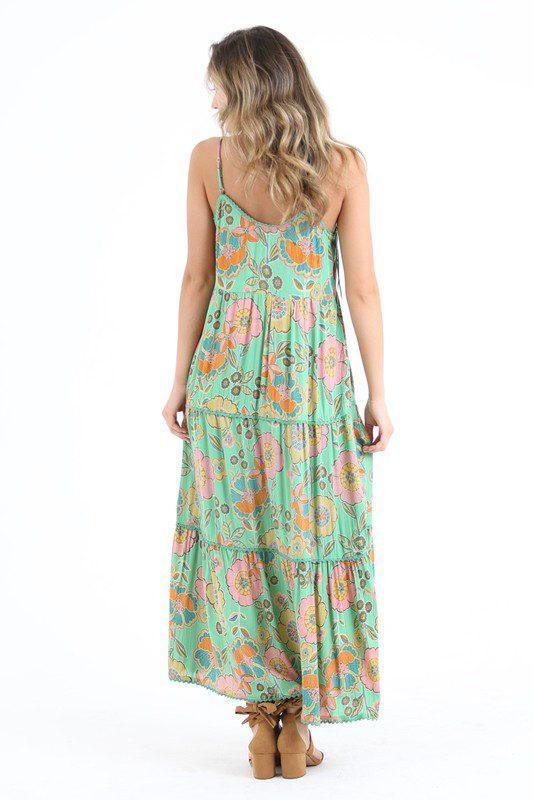 Floral Print Tier Maxi Dress - Southern Sassy Boutique