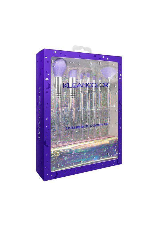 7 Pcs Brush Set With Cosmetics Bag - Southern Sassy Boutique