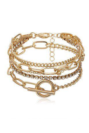 Gold Chain Layered Bracelet - Southern Sassy Boutique